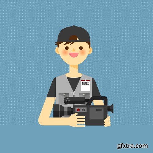 Stock Vectors - Reporter, 25xEPS