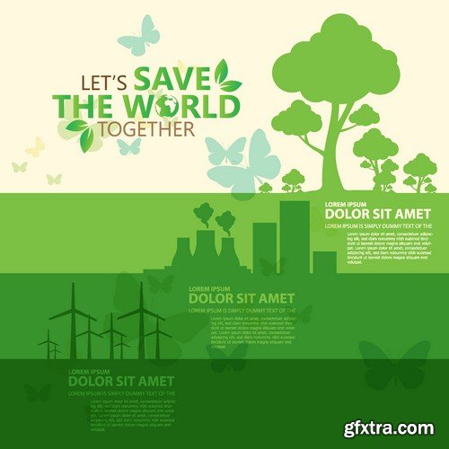 Stock Vectors - Save the world, 25xEPS