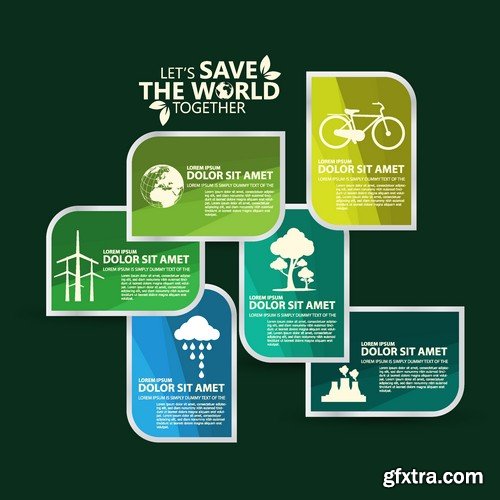 Stock Vectors - Save the world, 25xEPS