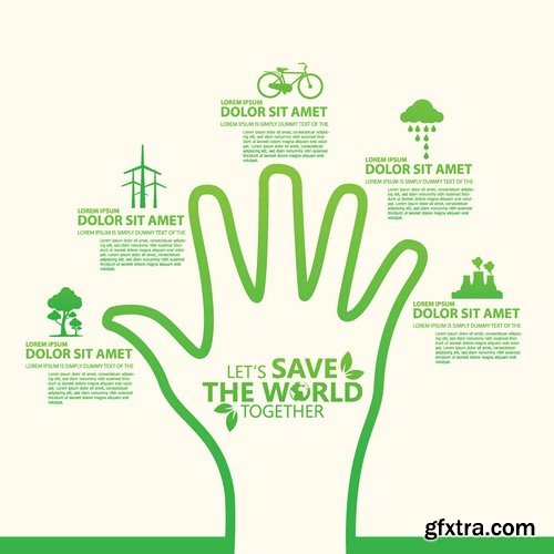 Stock Vectors - Save the world, 25xEPS