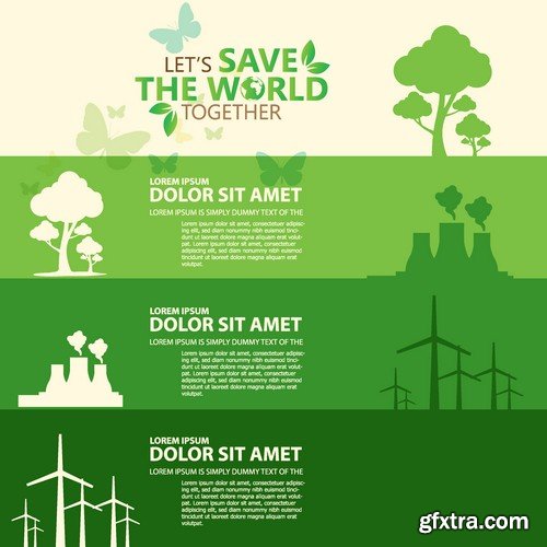 Stock Vectors - Save the world, 25xEPS