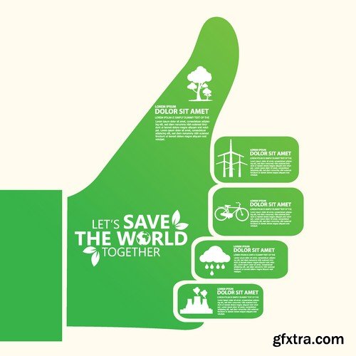 Stock Vectors - Save the world, 25xEPS