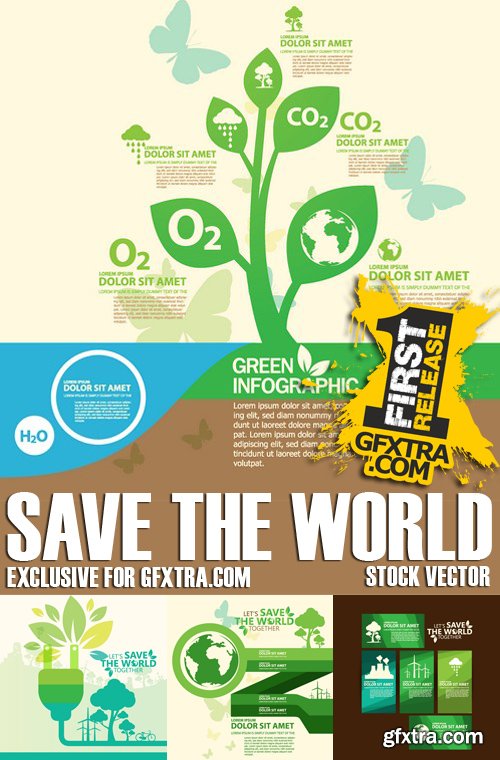 Stock Vectors - Save the world, 25xEPS