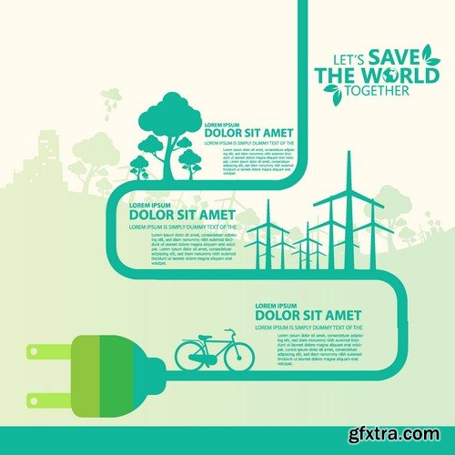 Stock Vectors - Save the world, 25xEPS