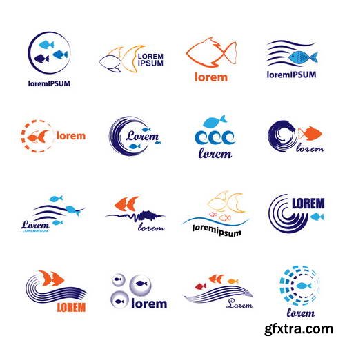 Fish Logos 1, 25xEPS