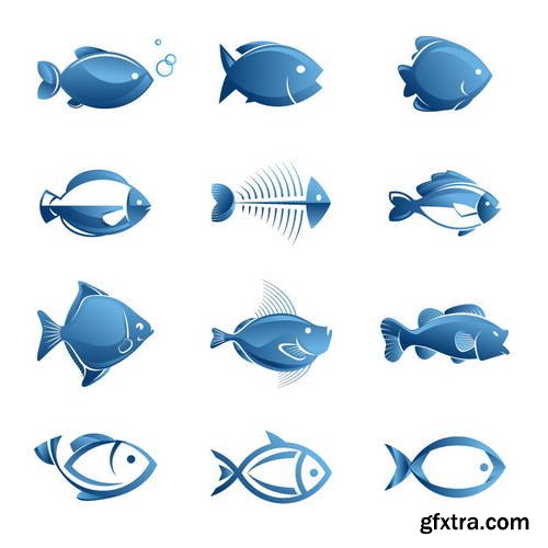 Fish Logos 1, 25xEPS