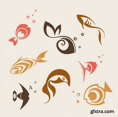 Fish Logos 1, 25xEPS