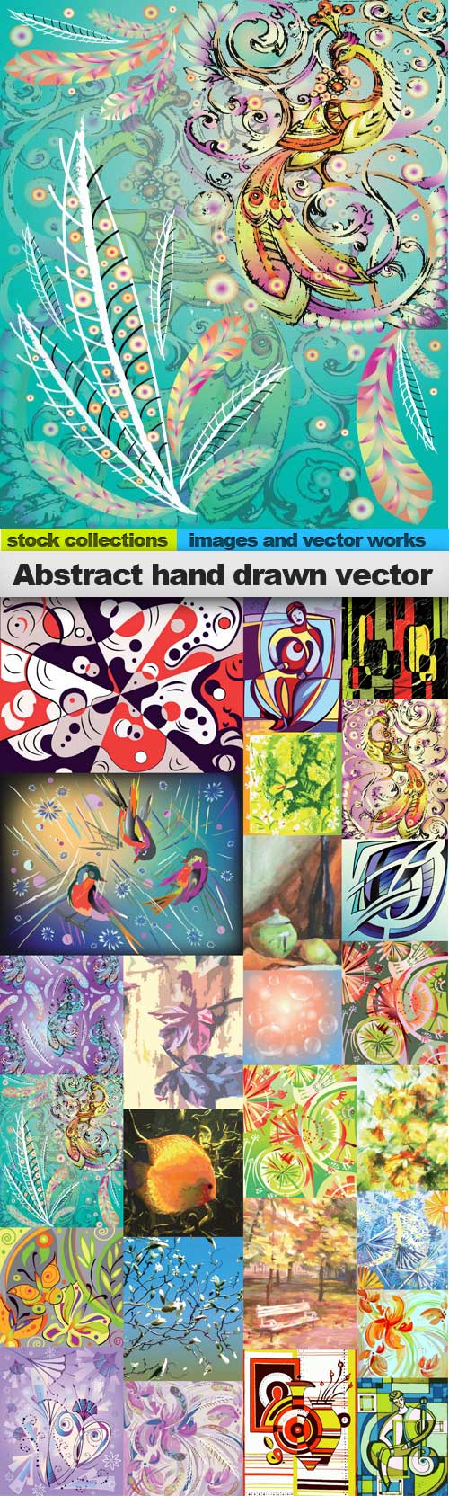 Abstract hand drawn vectors,25 x EPS