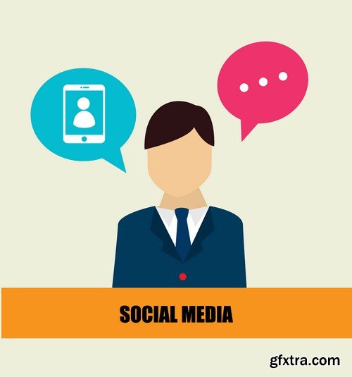 Stock Vectors - Social Network and Media 2, 25xEPS