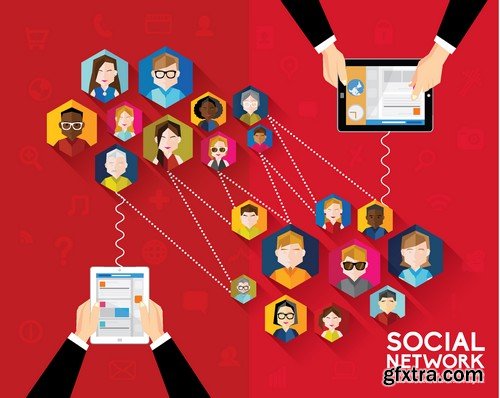 Stock Vectors - Social Network and Media 2, 25xEPS