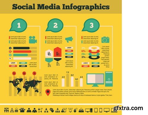 Stock Vectors - Social Network and Media 2, 25xEPS