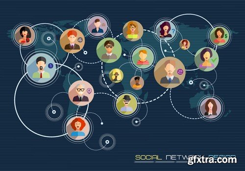 Stock Vectors - Social Network and Media 2, 25xEPS