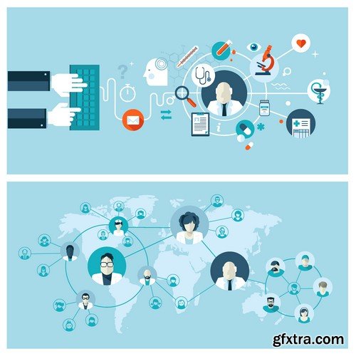 Stock Vectors - Social Network and Media 2, 25xEPS