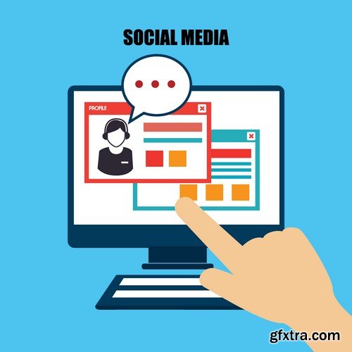 Stock Vectors - Social Network and Media 2, 25xEPS