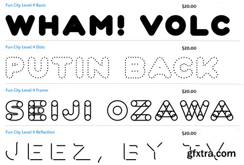 Fun City Family Fonts - 22 Fonts 440$