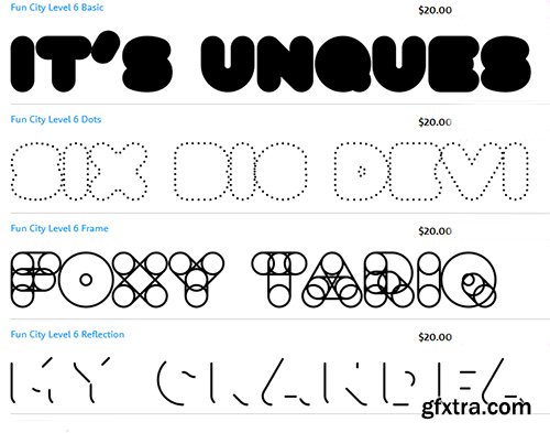 Fun City Family Fonts - 22 Fonts 440$