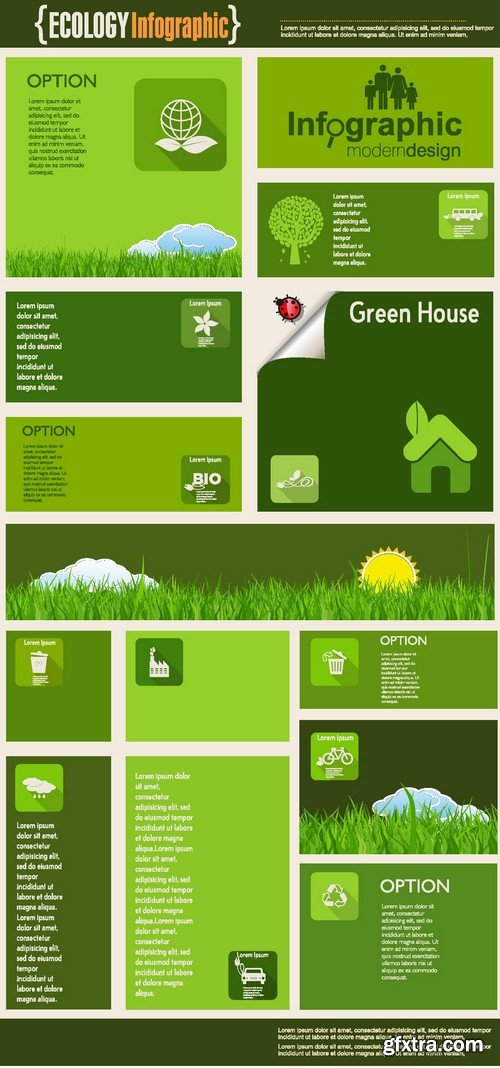 Stock Vectors - Ecology infographic template 4, 25xEPS