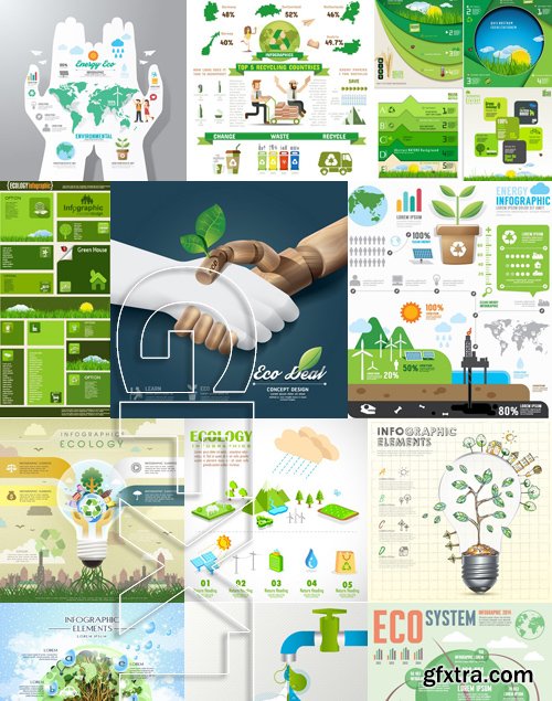 Stock Vectors - Ecology infographic template 4, 25xEPS