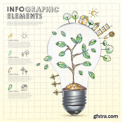 Stock Vectors - Ecology infographic template 4, 25xEPS