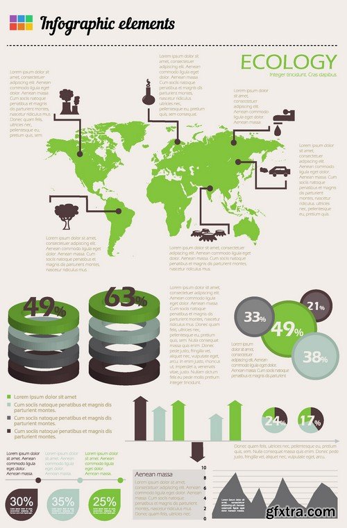 Stock Vectors - Ecology infographic template 4, 25xEPS