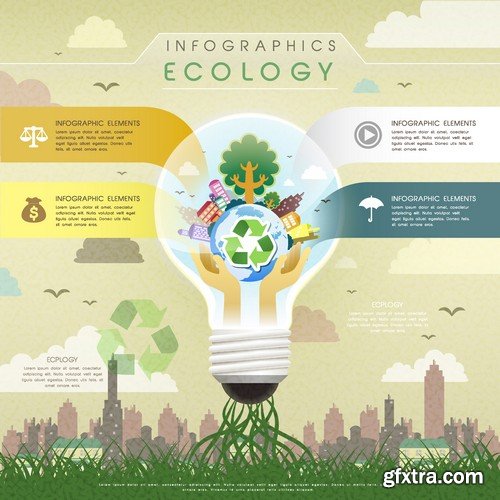 Stock Vectors - Ecology infographic template 4, 25xEPS