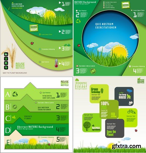 Stock Vectors - Ecology infographic template 4, 25xEPS