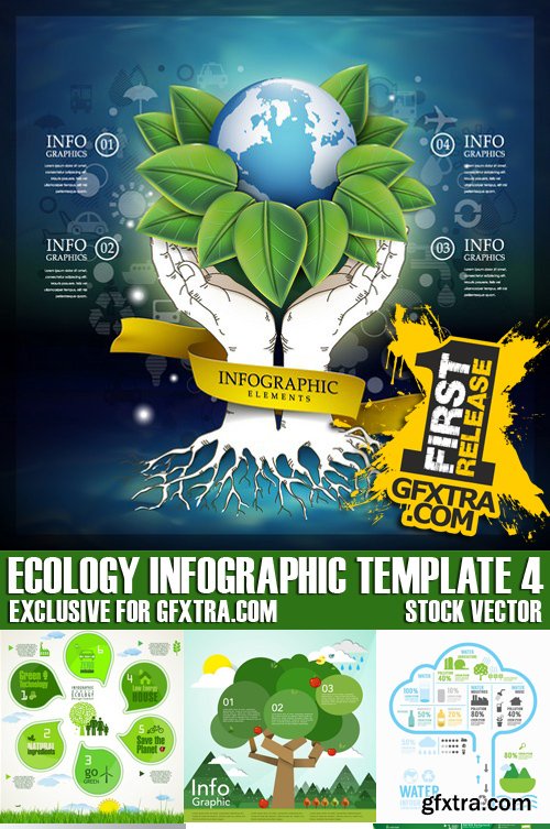 Stock Vectors - Ecology infographic template 4, 25xEPS