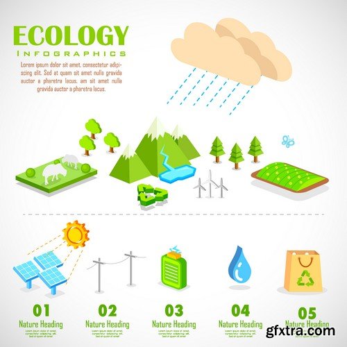 Stock Vectors - Ecology infographic template 4, 25xEPS