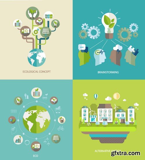 Stock Vectors - Ecology infographic template 4, 25xEPS