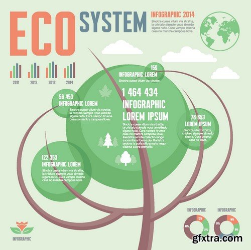 Stock Vectors - Ecology infographic template 4, 25xEPS