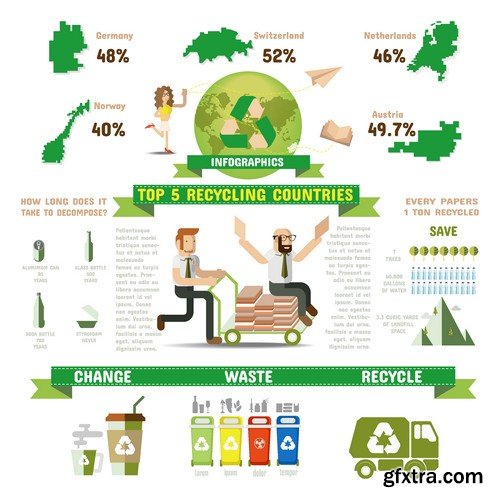 Stock Vectors - Ecology infographic template 4, 25xEPS