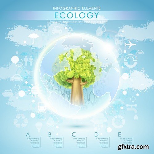 Stock Vectors - Ecology infographic template 4, 25xEPS