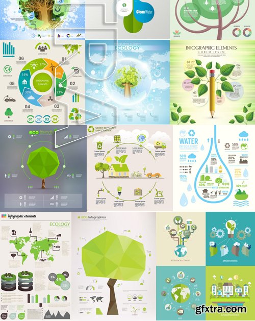 Stock Vectors - Ecology infographic template 4, 25xEPS