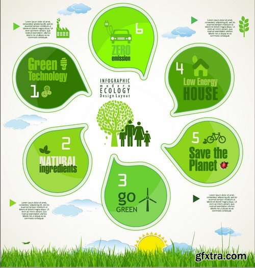 Stock Vectors - Ecology infographic template 4, 25xEPS