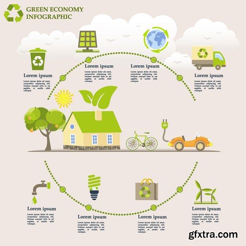 Stock Vectors - Ecology infographic template 4, 25xEPS