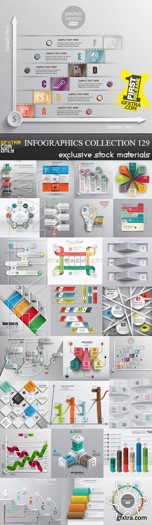 Collection of infographics vol.129, 25xEPS