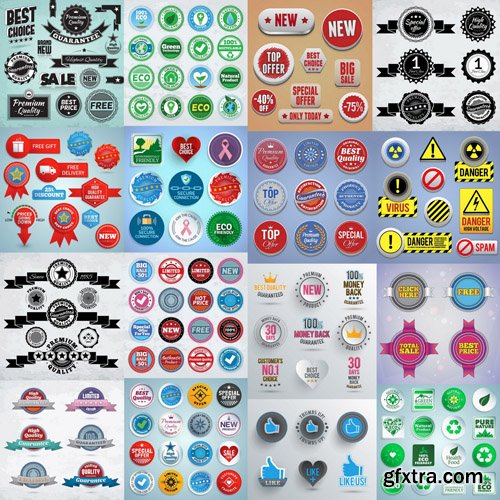 Different Labels &amp; Stickers #6 - 25 Vector