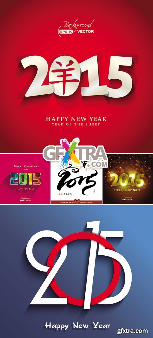 New Year 2015 Backgrounds Vector