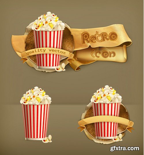 Stock Vectors - Popcorn, 25xEPS