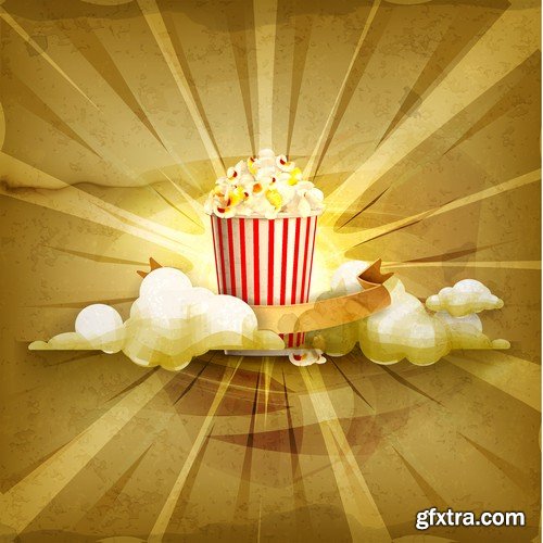 Stock Vectors - Popcorn, 25xEPS