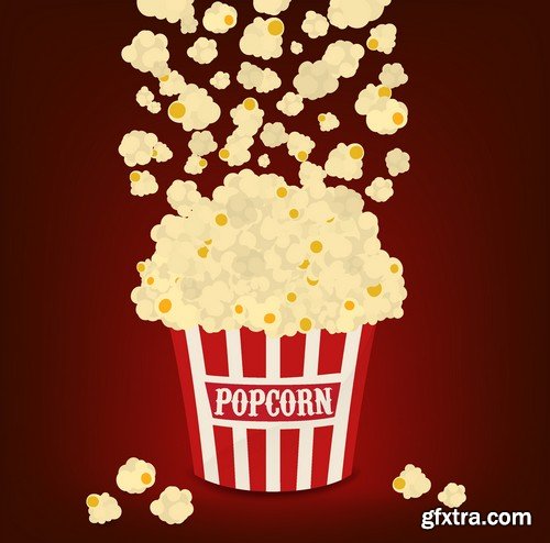 Stock Vectors - Popcorn, 25xEPS