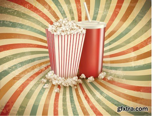 Stock Vectors - Popcorn, 25xEPS