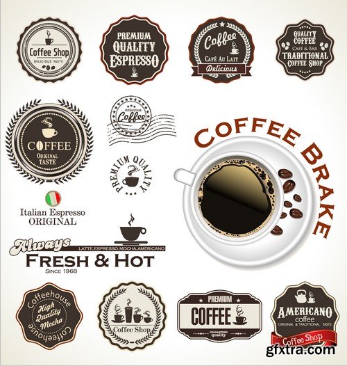 Stock Vectors - Coffee 6, 25xEPS