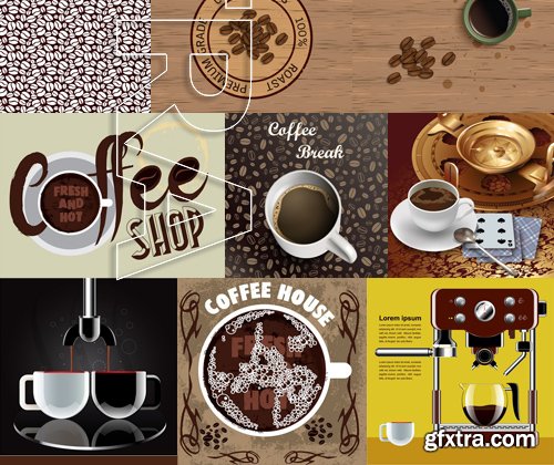 Stock Vectors - Coffee 6, 25xEPS