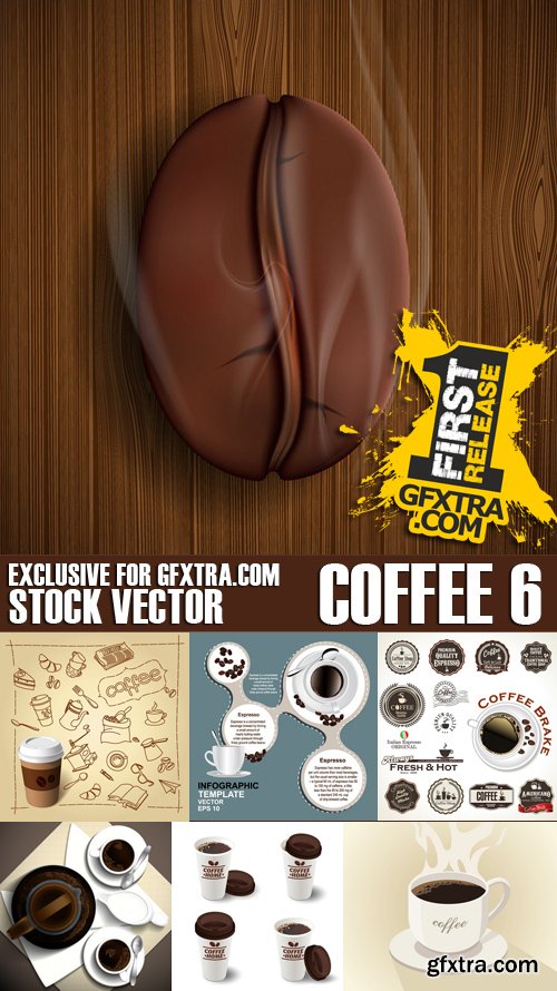 Stock Vectors - Coffee 6, 25xEPS