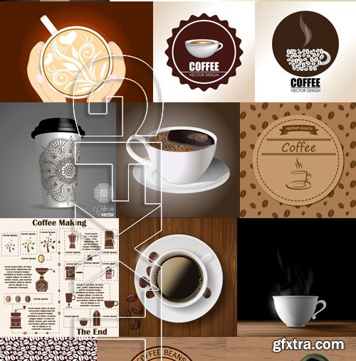 Stock Vectors - Coffee 6, 25xEPS