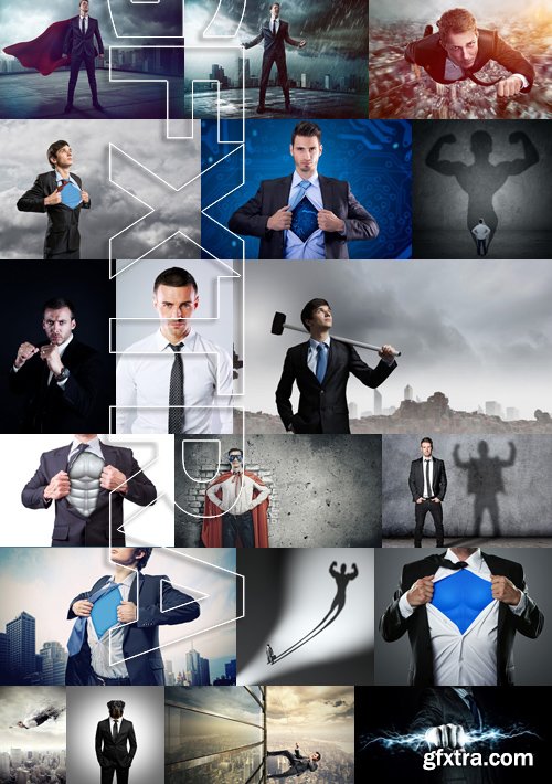 Stock Photos - Businessman Superhero, 26xJPG