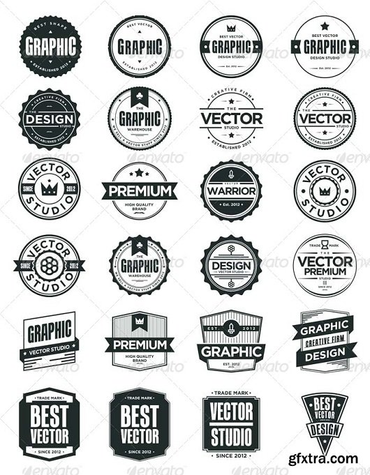 24 Clean and Modern Badges GraphicRiver