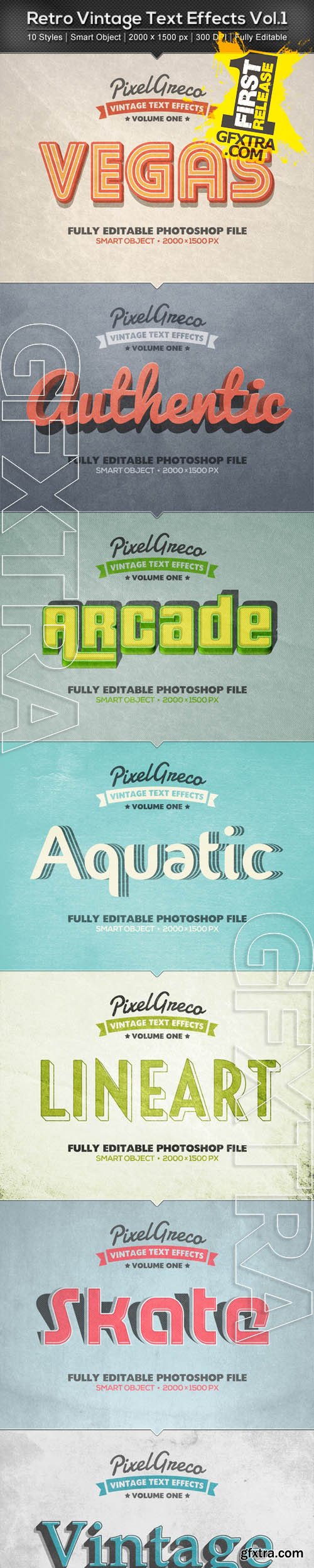 Retro Vintage Text Effects Vol.1 - GraphicRiver 8935050