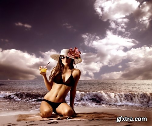 Beautiful Woman on Beach 25xJPG